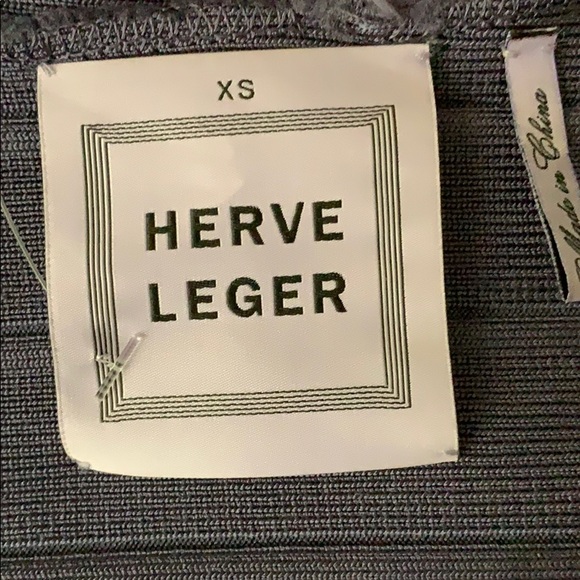 HERVÉ LÉGER Zip-front bandage dress indigo blue - Picture 15 of 16